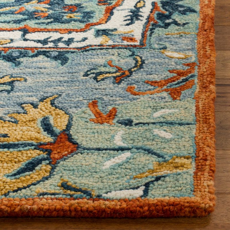 Aspen APN312 Hand Tufted Indoor Area Rug - Blue/Rust - 9'x12' - Safavieh