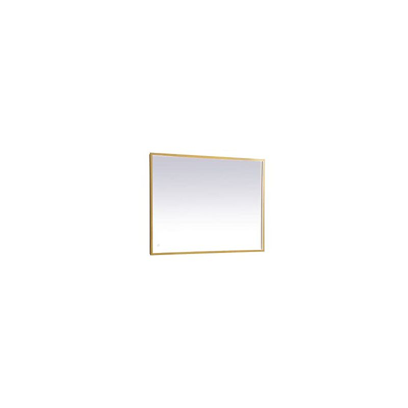 Elegant Lighting Pier 30x30 inch LED Mirror with Adjustable Color Temperature 3000K/4200K/6400K in Brass