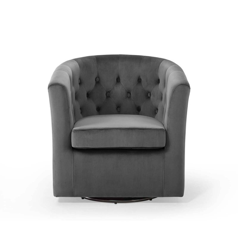 Prospect Tufted Performance Velvet Swivel Armchair Charcoal - Modway