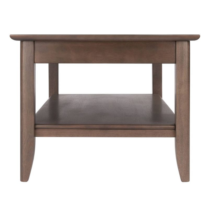 Santino Coffee Table Oyster Gray - Winsome: Wooden Rectangle Design, Fixed Shelf, MDF & Veneer, Living Room Furniture