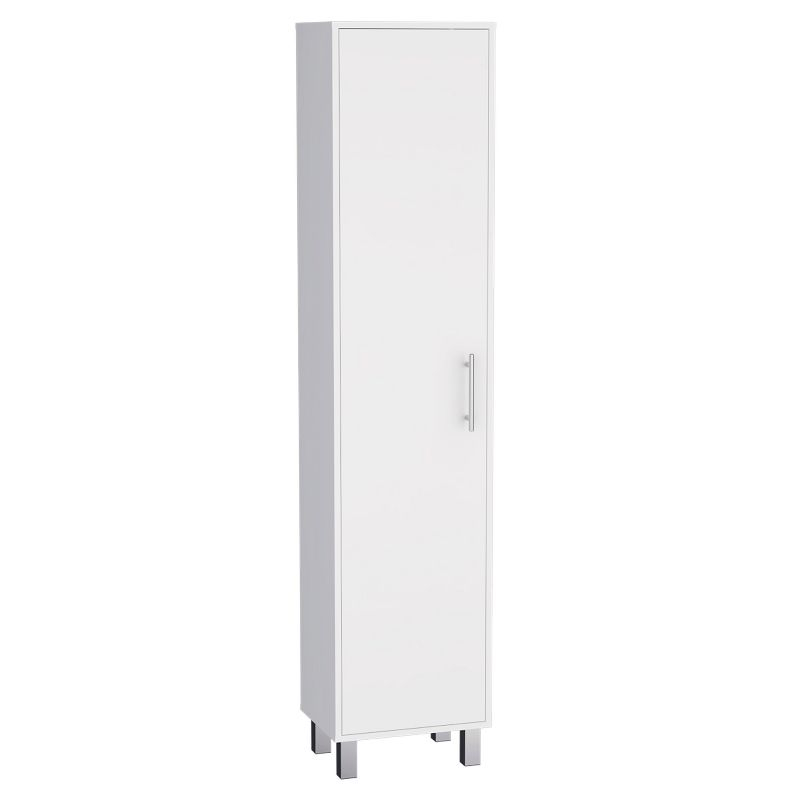 Depot E-Shop 70.8H" Tall Narrow Storage Cabinet with 5-Tier Shelf, 3 Broom Hangers and Metal hardware
