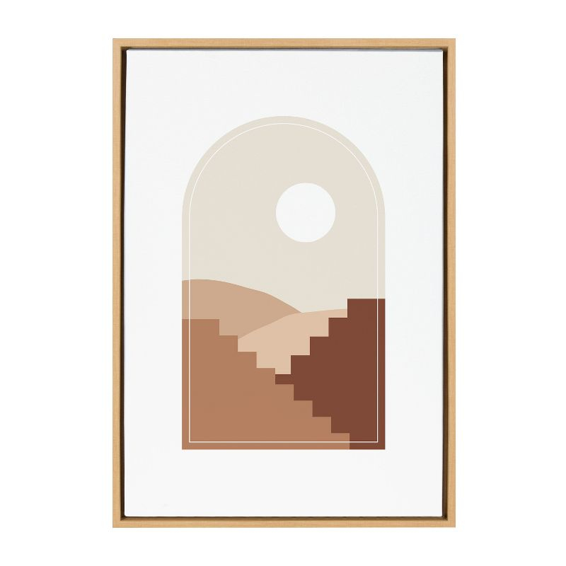 Kate and Laurel Sylvie Boho 3 Framed Canvas by Jake Goossen, 23x33, Natural