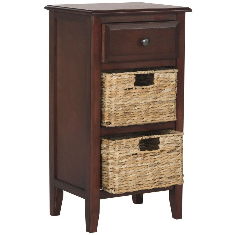 Everly Drawer Side Table - Cherry - Safavieh.