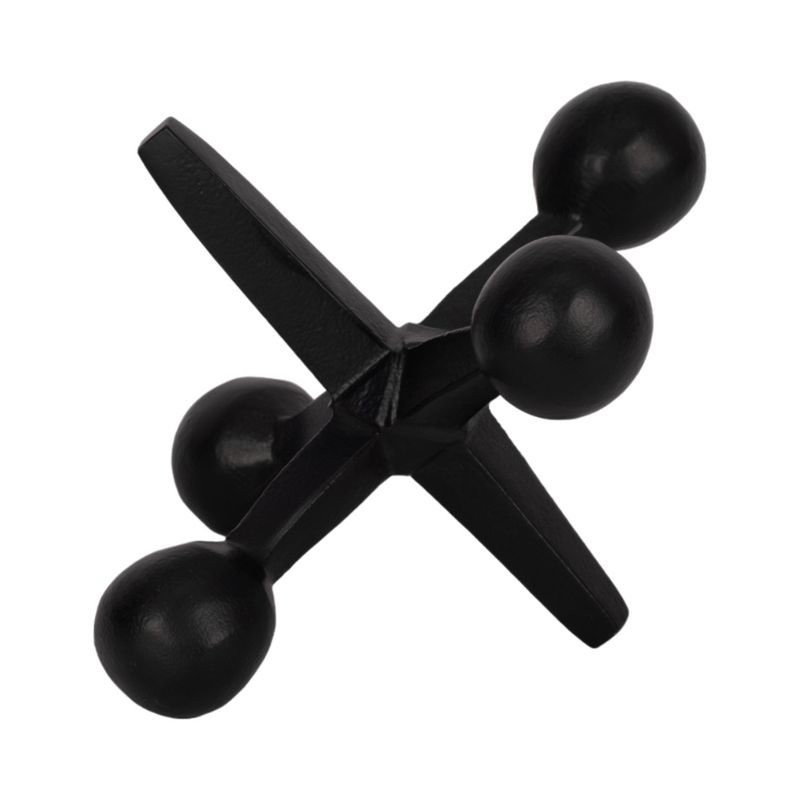 Sagebrook Home Creative Metal Jacks Sculpture for Room, Bedroom or Office Decor, Aluminum, Black 7 L x 5 W x 5 H Inches