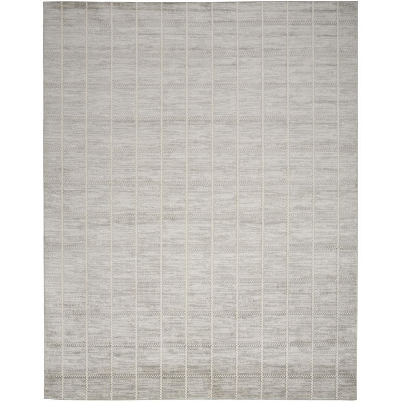 Nourison Serenity Home Contemporary Indoor Area Rug Light Grey 7'10" x 9'10"