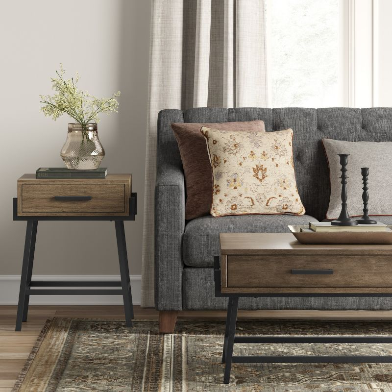 Corinna Angle Leg Side Table Wood - Threshold™: Modern Rectangle Accent Table