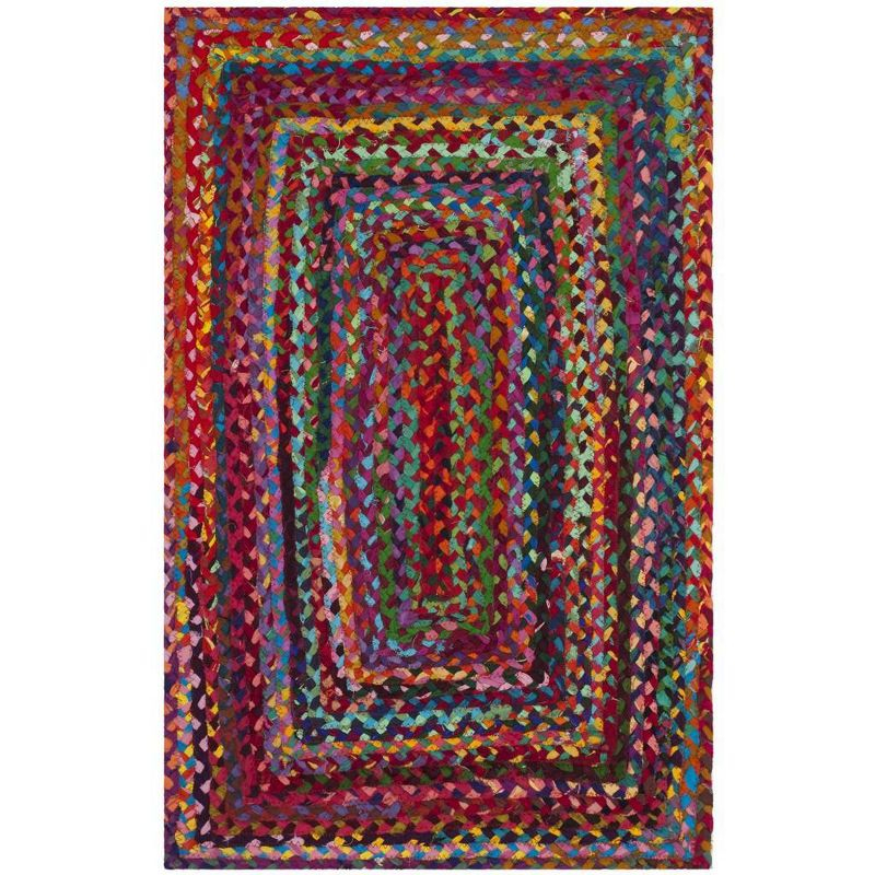 Braided BRD210 Hand Woven Accent Rug - Red/Multi - 2'x3' - Safavieh.