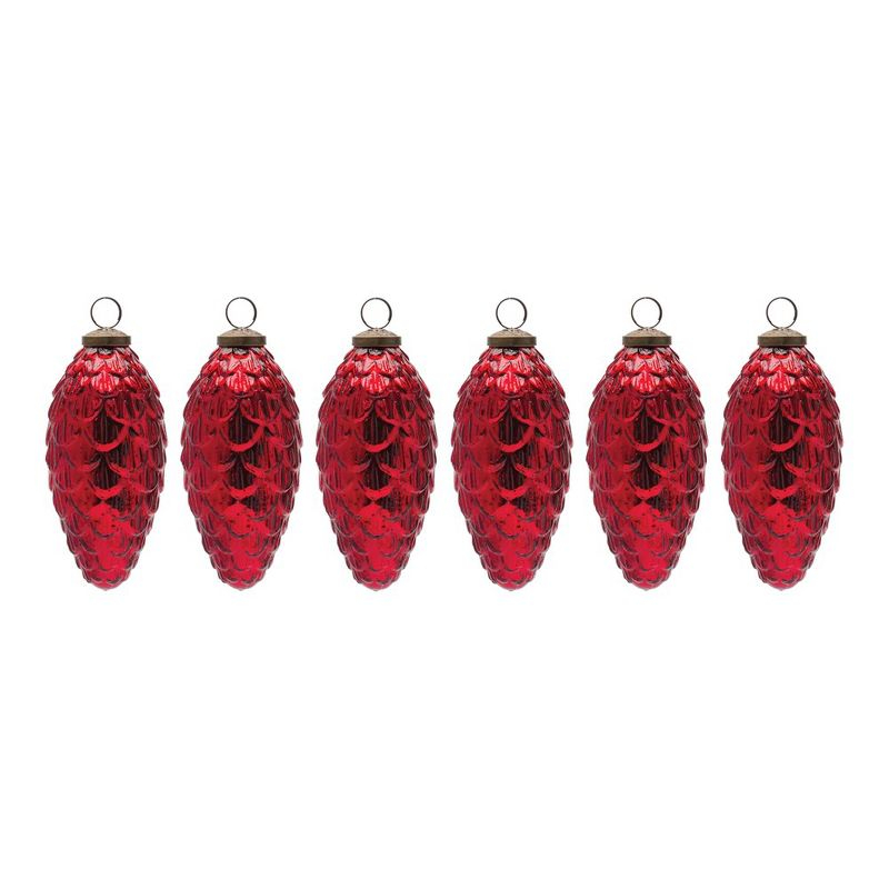 Melrose Mercury Glass Pinecone Ornament (Set of 6)