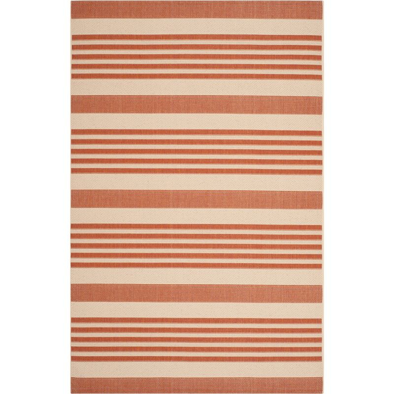 Courtyard CY6062 Power Loomed Indoor/Outdoor Area Rug - Terracotta/Beige - 5'3"x7'7" - Safavieh.