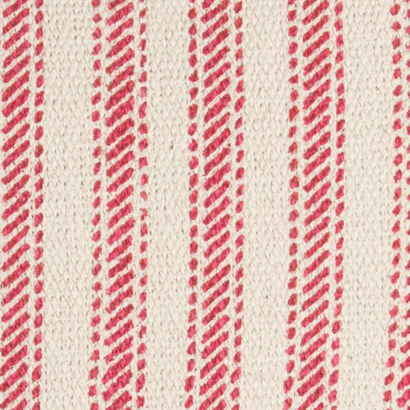 20"x20" Oversize Ticking Striped Square Throw Pillow Red - Rizzy Home: Cotton Canvas, Indoor Decorative Cushion with Zipper