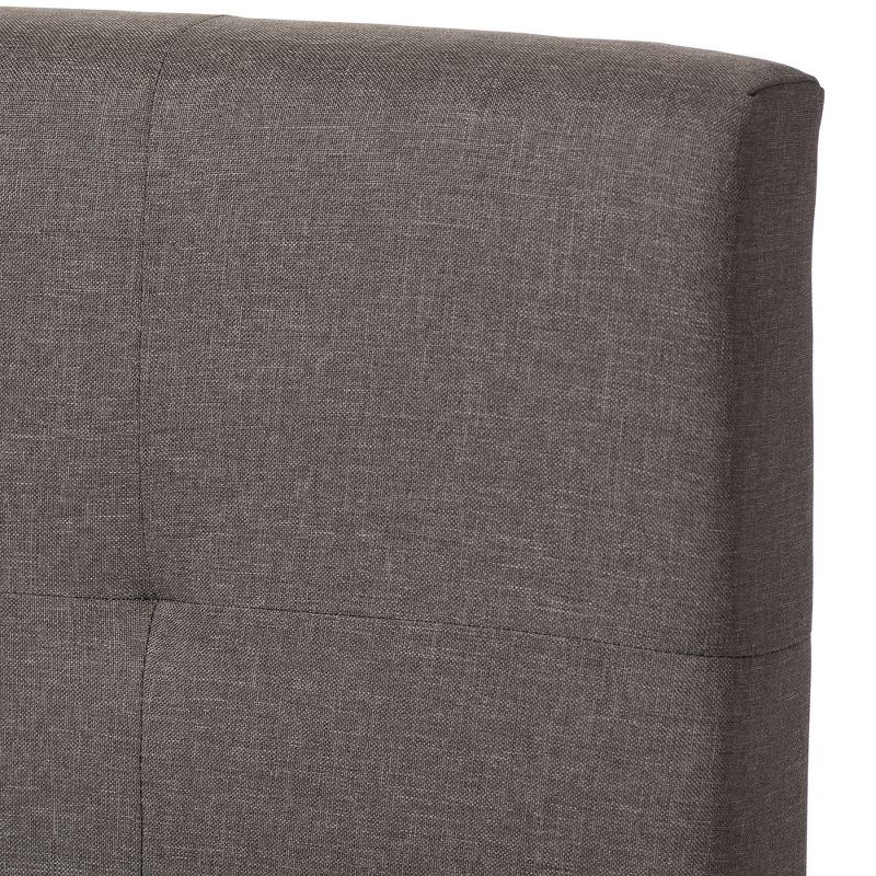 Full Brookfield Modern and Contemporary Fabric Upholstered Grid Tufting Bed Gray - Baxton Studio: MDF Panel Design, Spot Clean