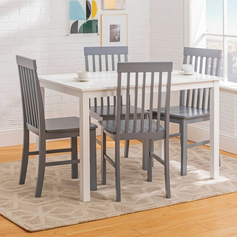 5pc Modern Two-Tone Kitchen Dining Set White/Gray - Saracina Home