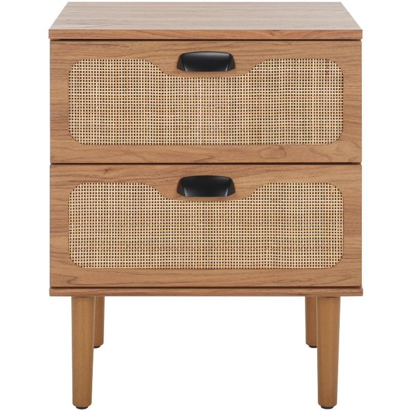 Irelia 2 Drawer Nightstand - Oak/Natural - Safavieh