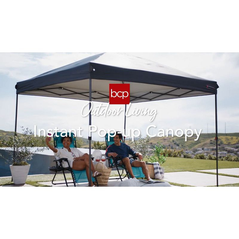 Best Choice Products 10x10ft Easy Setup Pop Up Canopy w/ 1-Button Setup, Wheeled Case, 4 Weight Bags - Yellow