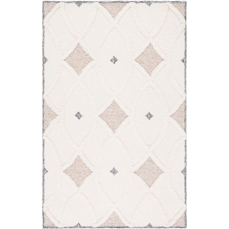 Casablanca CSB991 Hand Tufted Area Rug - Ivory/Brown - 4'x6' - Safavieh.