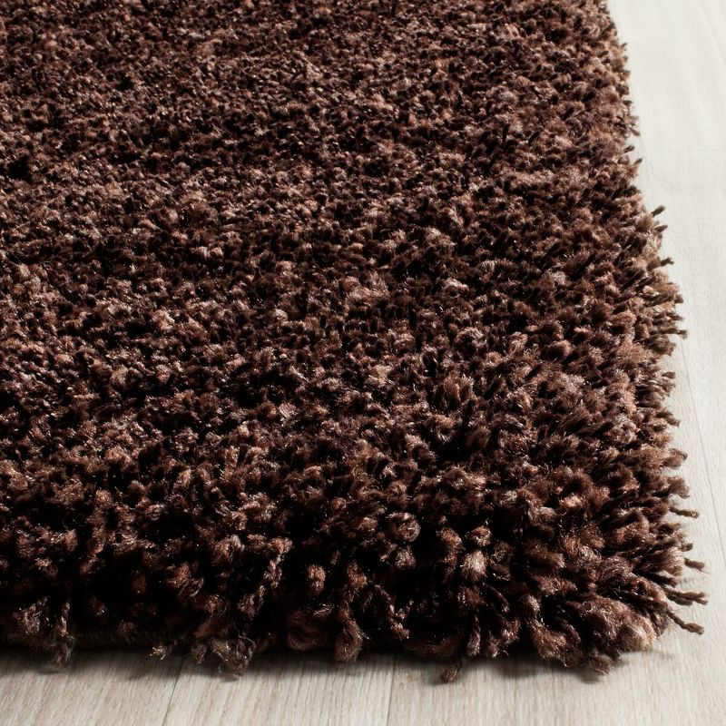 California Shag SG151 Power Loomed Indoor Accent Rug - Brown - 4'x4' - Safavieh