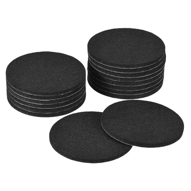 Unique Bargains Felt Round Self-Adhesive Floors Protectors Furniture Sliders Black 16 Pcs 3.5"