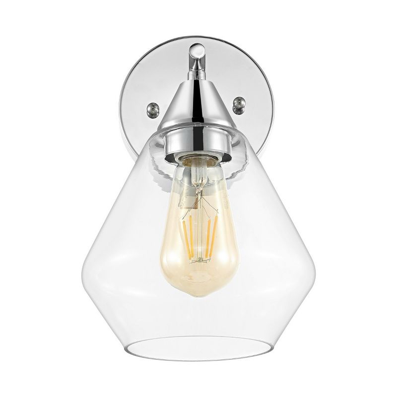 Lyona 8.5" Wall Sconce (Set of 2) - SCN4133 - Chrome/Clear - Safavieh