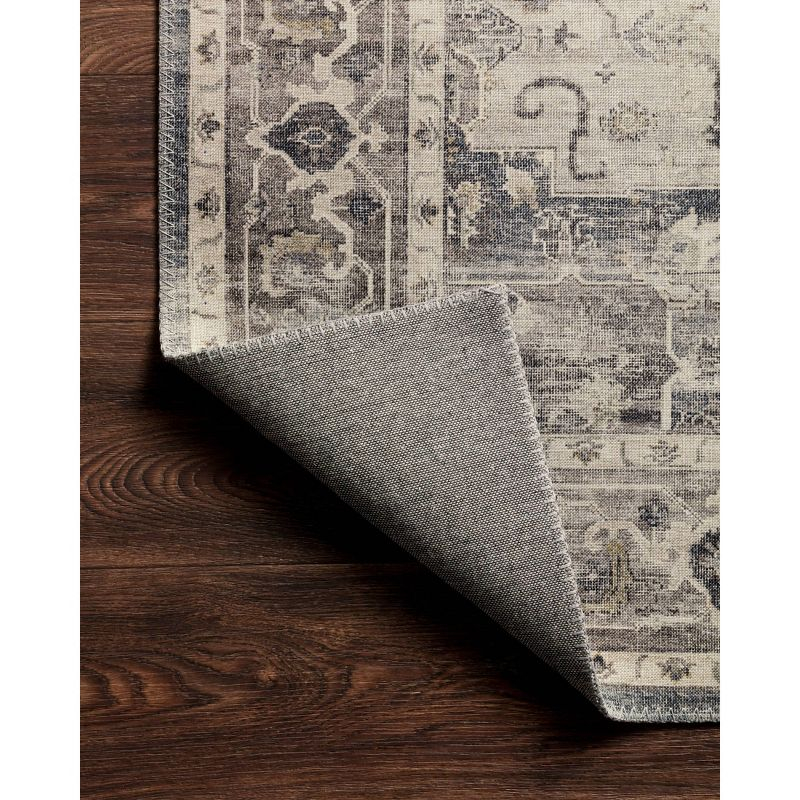 2'6"x7'6" Hathaway Runner Rug Steel Gray/Ivory - Loloi Rugs: Traditional Medallion, Indoor, Flat Pile, Polyester