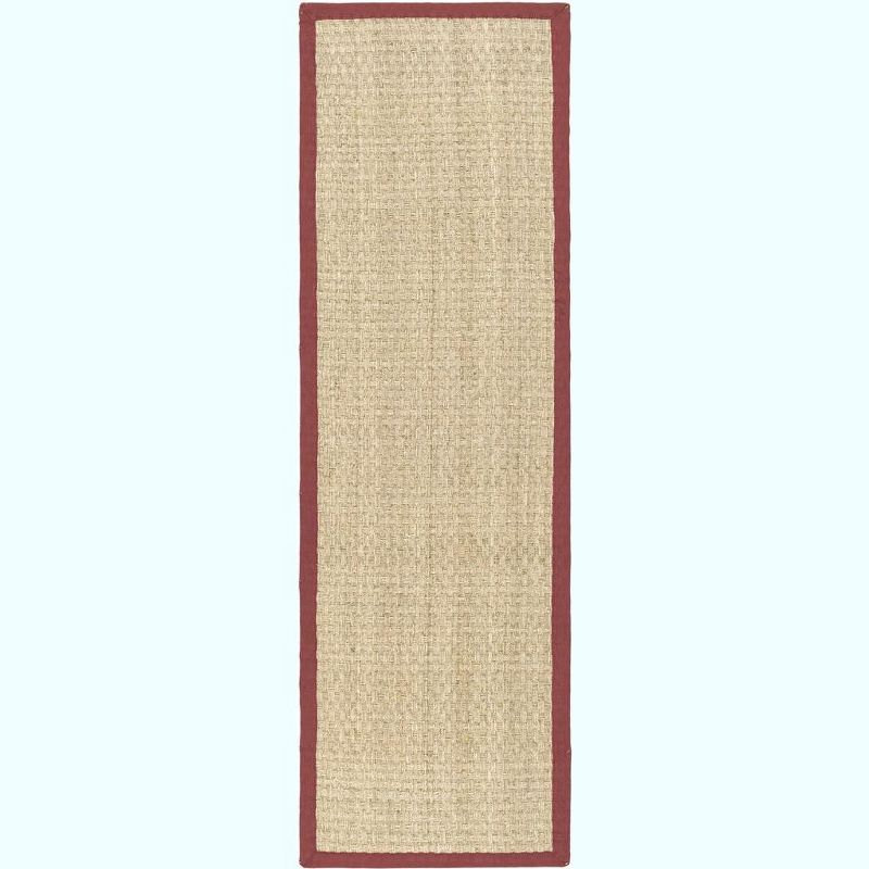 Natural Fiber NF114 Power Loomed Indoor Runner Rug - Natural/Red - 2'6"x8' - Safavieh.