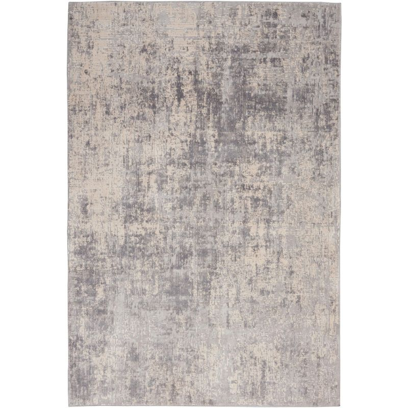 Nourison Rustic Textures Abstract Indoor Area Rug Ivory/Silver 3'11" x 5'11"