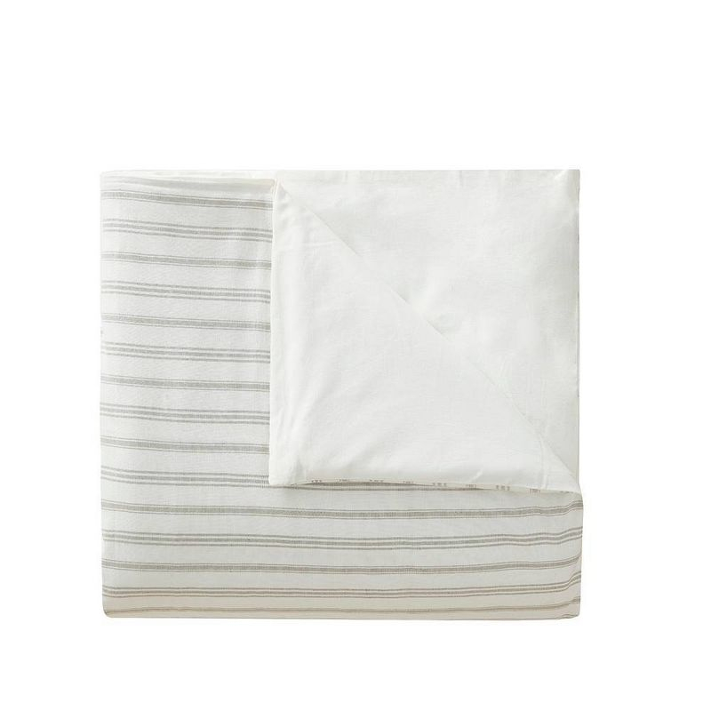 Blue Loom 3pc Full/Queen Saylor Duvet Set Ivory/Gray: Bedding, Non-Woven, Machine Washable