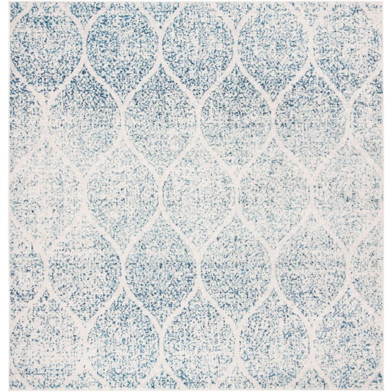 Madison MAD604 Power Loomed Indoor Area Rug - Cream/Turquoise - 5'3"x5'3" - Safavieh
