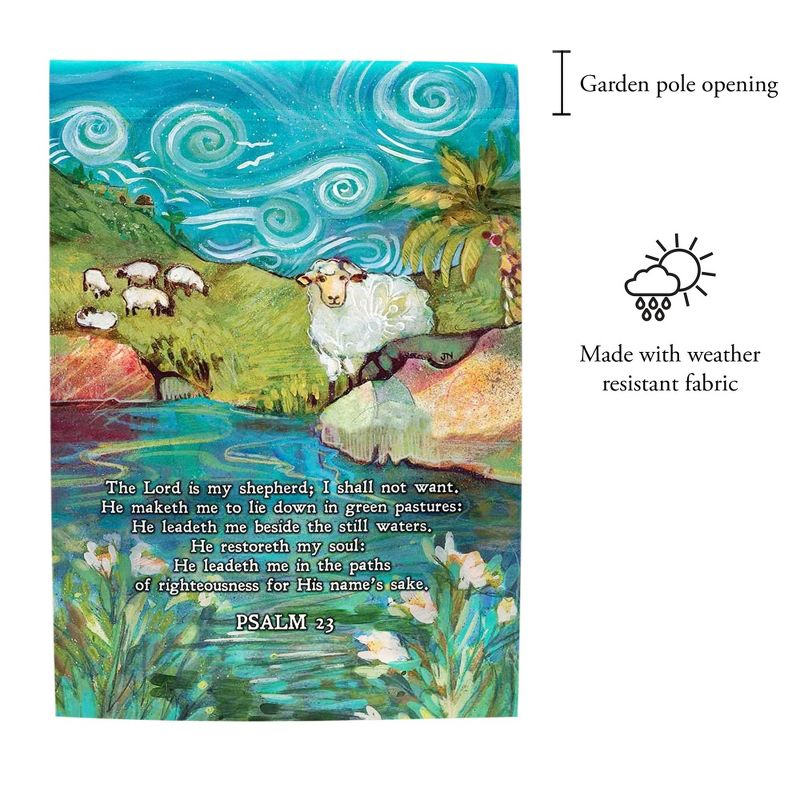 Dicksons Lord is My Shepherd Blue 18 x 13 Inch Small Polyester Garden Flag