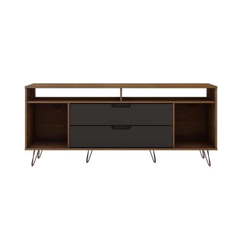 Rockefeller TV Stand for TVs up to 60'': Media Console with Storage - Manhattan Comfort