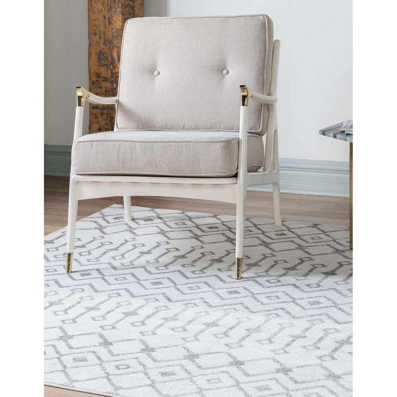 Unique Loom 8' 0 x 8' 0 Square Moroccan Trellis Ivory Area Rug