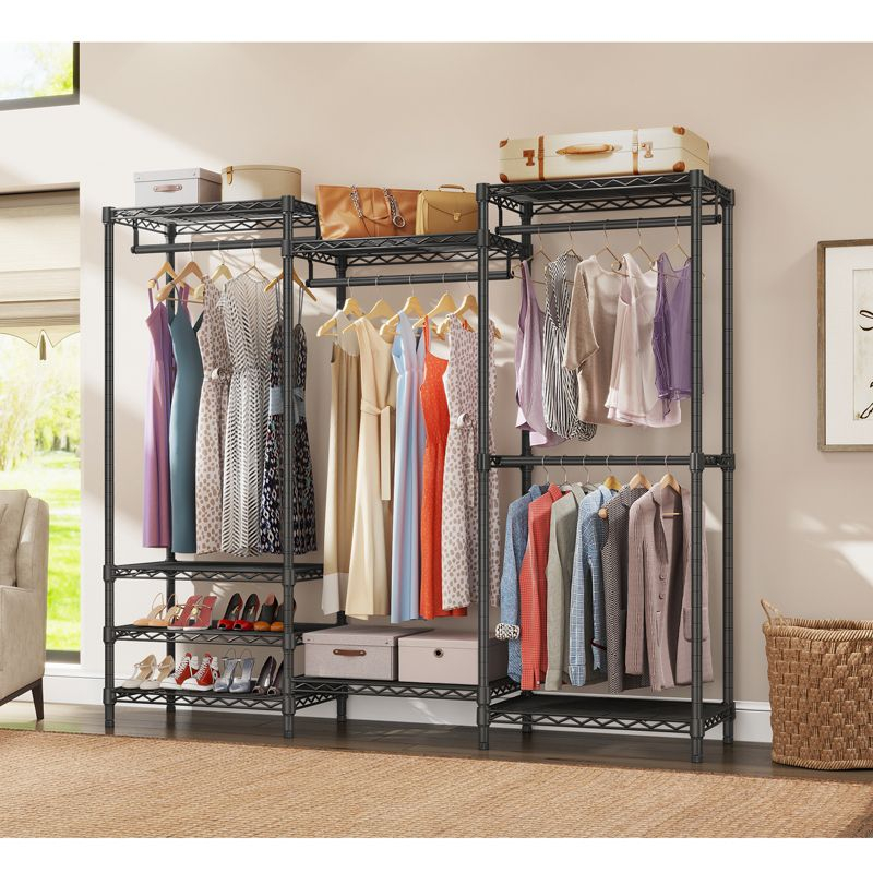 VIPEK V5 6 Tiers Wire Garment Rack Portable Closet Wardrobe, Max Load 890LBS, Black