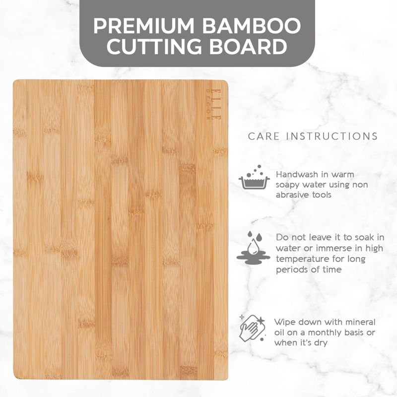 11x15.25 Bamboo Cutting Board, Tan Durable and Stylish, Reversible Chopping Board