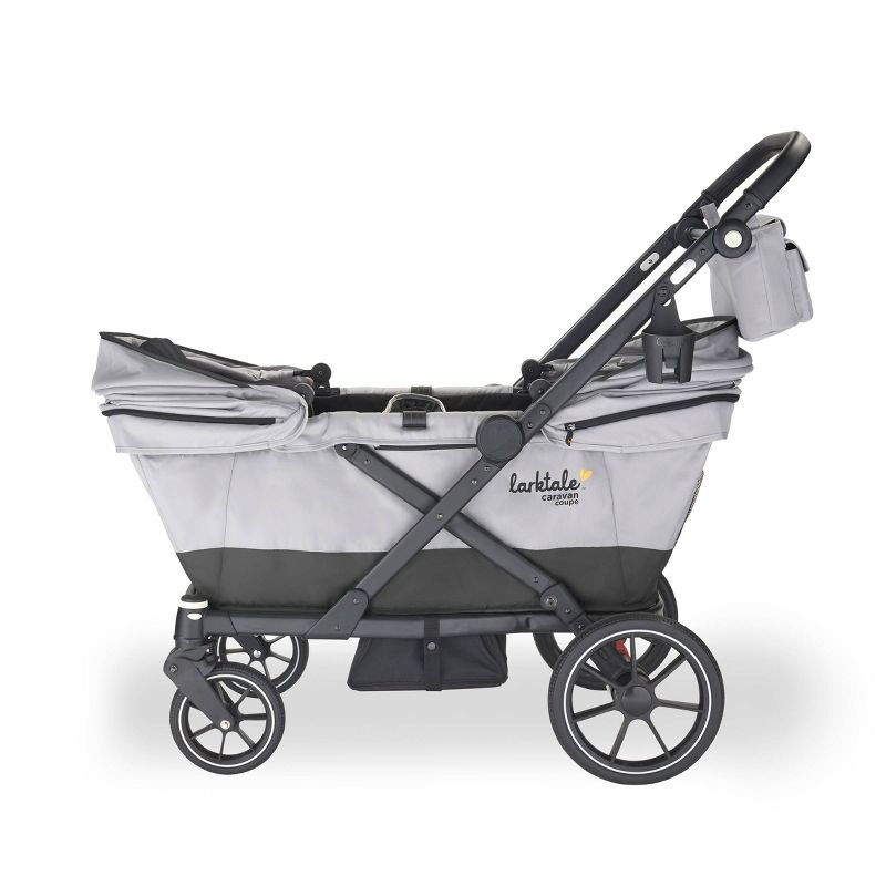 Larktale Caravan Coupe V2 Compact Stroller Wagon with Reclining Seats - Gray/Blue