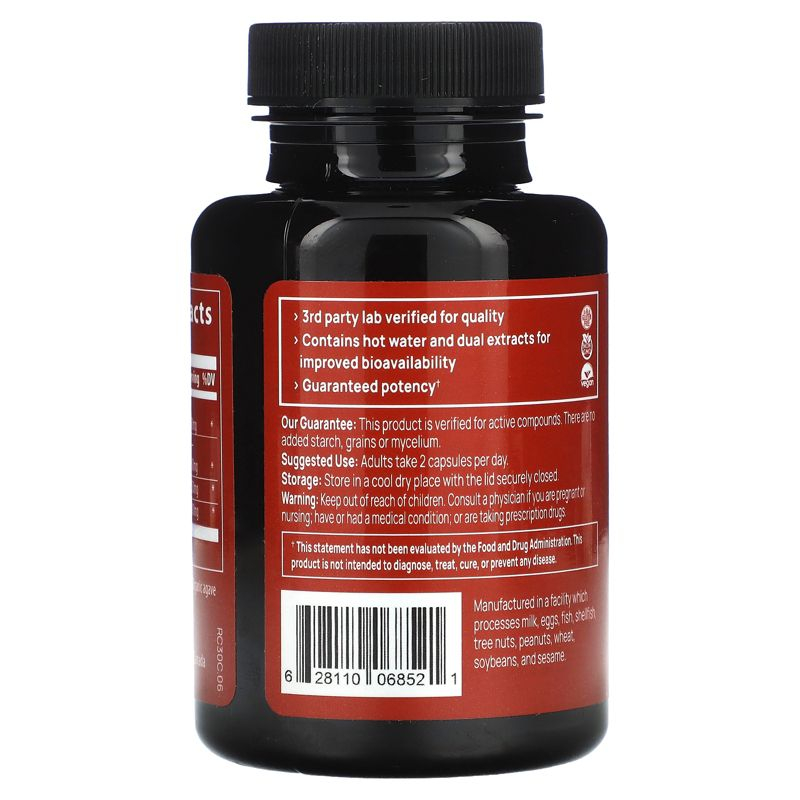 Real Mushrooms RealClarity, Mushrooms + Herbs, 60 Capsules