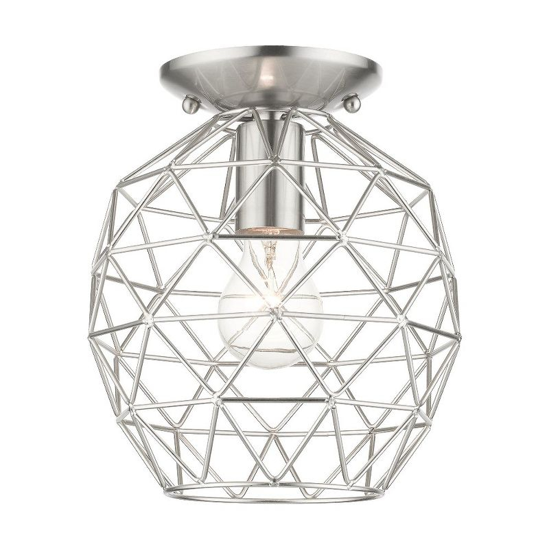 Livex Lighting Geometrix 1 - Light Flush Mount in  Brushed Nickel