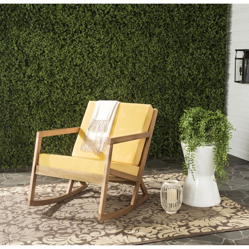 Vernon Rocking Chair Indoor/Outdoor - PAT7013 - Natural/Yellow - Safavieh
