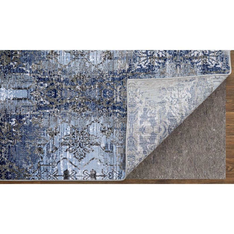 Gaspar Modern Damask Blue/Gray/Taupe Area Rug