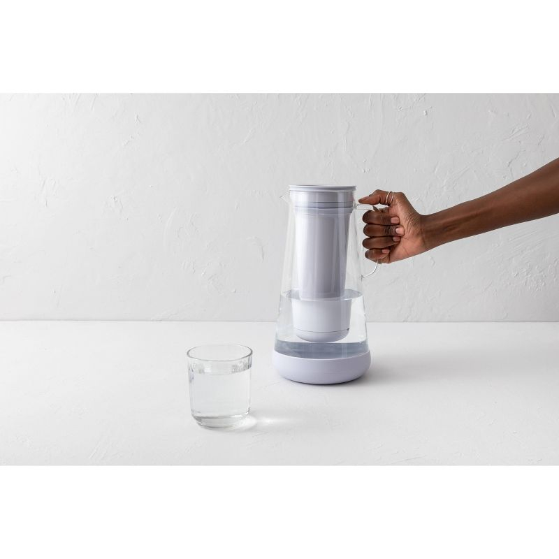 LifeStraw Home 7 Cup Glass Water Filter Pitcher with Silicone Base Wisteria