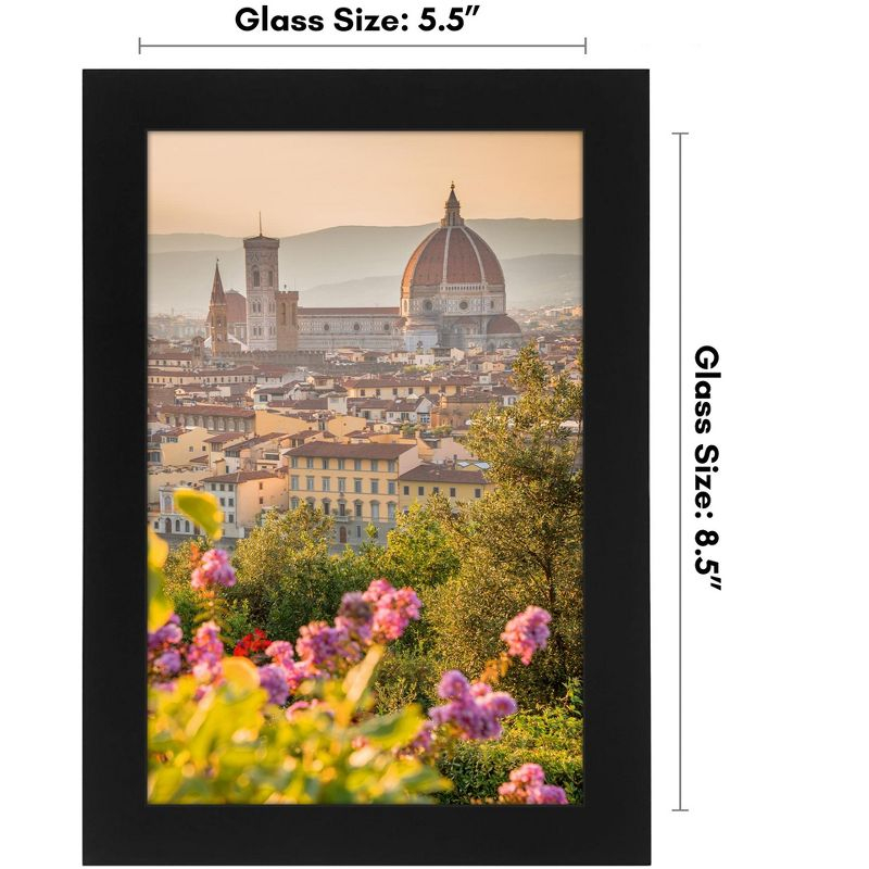 Americanflat 5.5x8.5 Picture Frame with Shatter-Resistant Glass - Gallery Style Frame with Engineered Wood - Signature Collection - Black