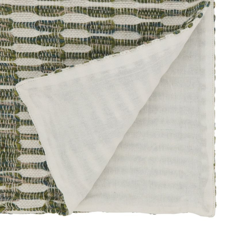Saro Lifestyle Woven Line Runner, Green, 16" x 72"
