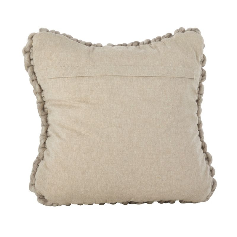 Saro Lifestyle Chunky Cable Knit Design Wool Down Filled Throw Pillow, 18", Gray