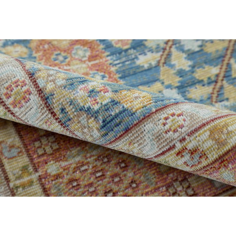 Momeni 5'3"x7'3" Isabella Arely Machine Loomed Area Rug Blue: Classic Medallion Pattern, Low Pile, Indoor Use