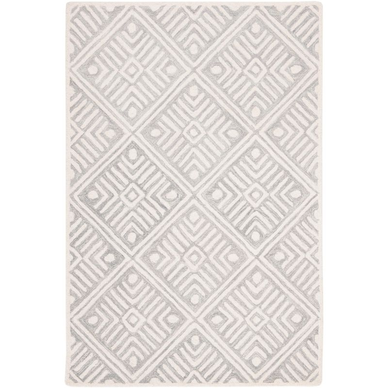 Micro-Loop MLP262 Hand Tufted Accent Rug - Grey/Ivory - 2'6"x4' - Safavieh.