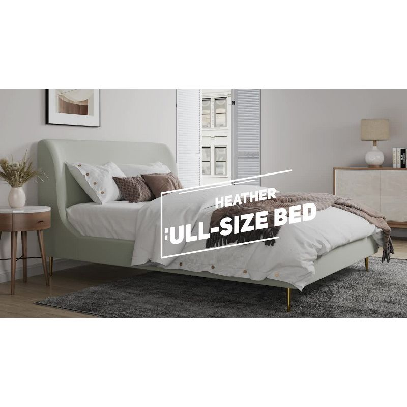 Full Heather Upholstered Bed - Manhattan Comfort