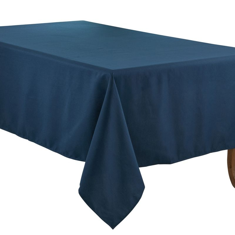 Saro Lifestyle Solid Color Everyday Tablecloth, Navy Blue, 65" x 120"