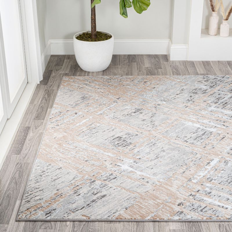 JONATHAN Y Slant Modern Abstract Beige/Gray 4 ft. x 6 ft. Area Rug