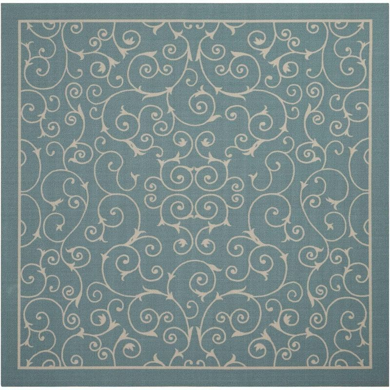 Nourison Home & Garden Light Blue Indoor/Outdoor Area Rug RS019 6'6" x 6'6"