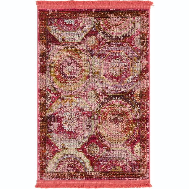 Unique Loom Baracoa Collection Area Rug - Coppelia (2' 2" x 3' Rectangle Pink/Ivory)