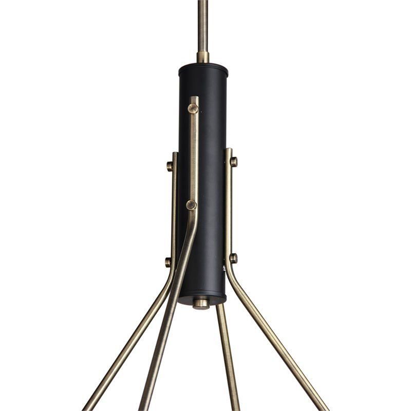 Woodbridge Lighting Bentley 4-Light G125 Metal Chandelier in Brass/Black