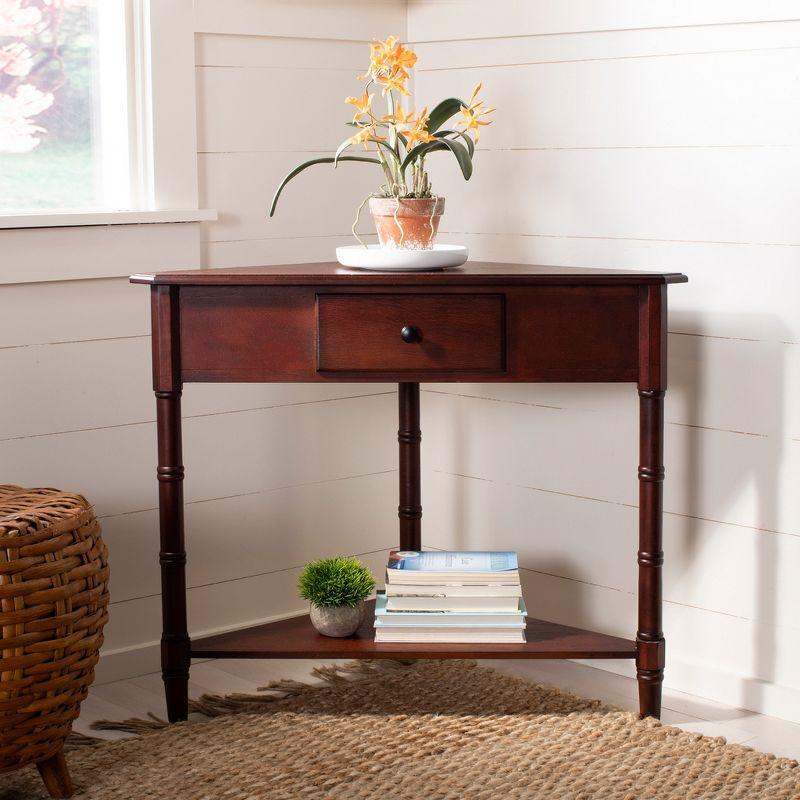 Gomez Corner Table - AMH5709D - Brown - Safavieh Couture